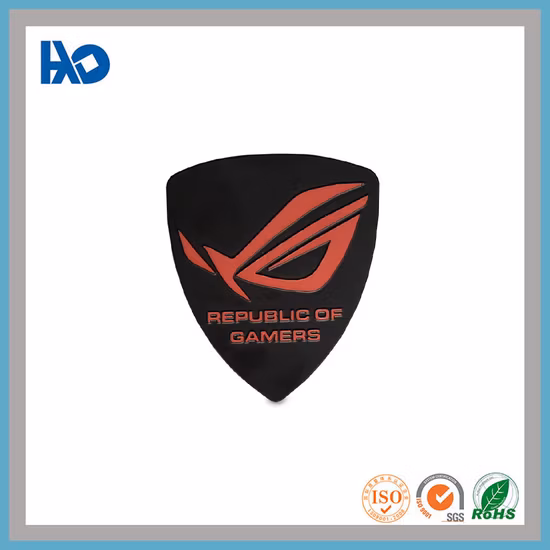 Logotipo pintado personalizado Etiqueta de metal de alto brillo Logotipo de aluminio Insignia de impresión autoadhesiva