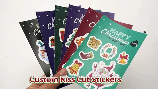 Hoja de pegatinas personalizadas de corte beso de vinilo impermeable A4