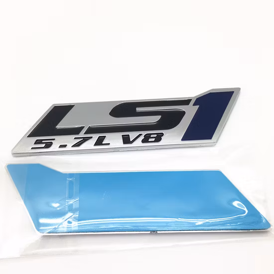 Logotipo del cliente al por mayor de fábrica, emblemas ABS azules cromados, insignia Ls1 5.7L V8 Fit Silverado nuevo