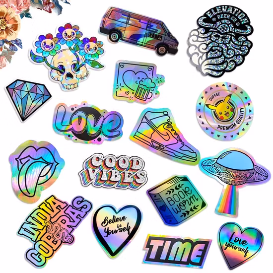 Etiquetas autoadhesivas de PVC impermeables adhesivas con impresión de vinilo troquelado con logotipo personalizado